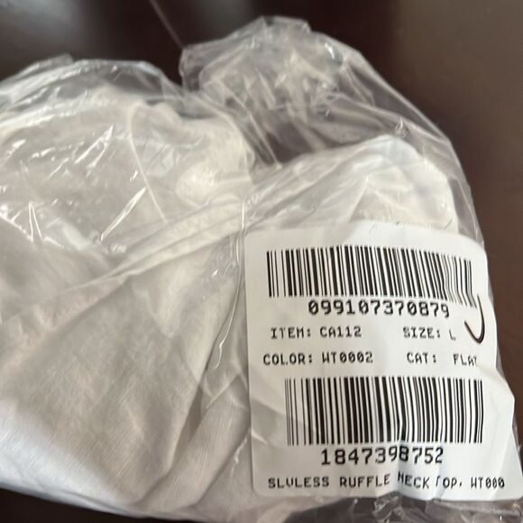 J. Crew Factory Linen-blend ruffleneck top - Picture 2 of 3